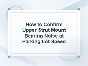 How to Confirm Upper Strut Mount Bearing Noise Slow